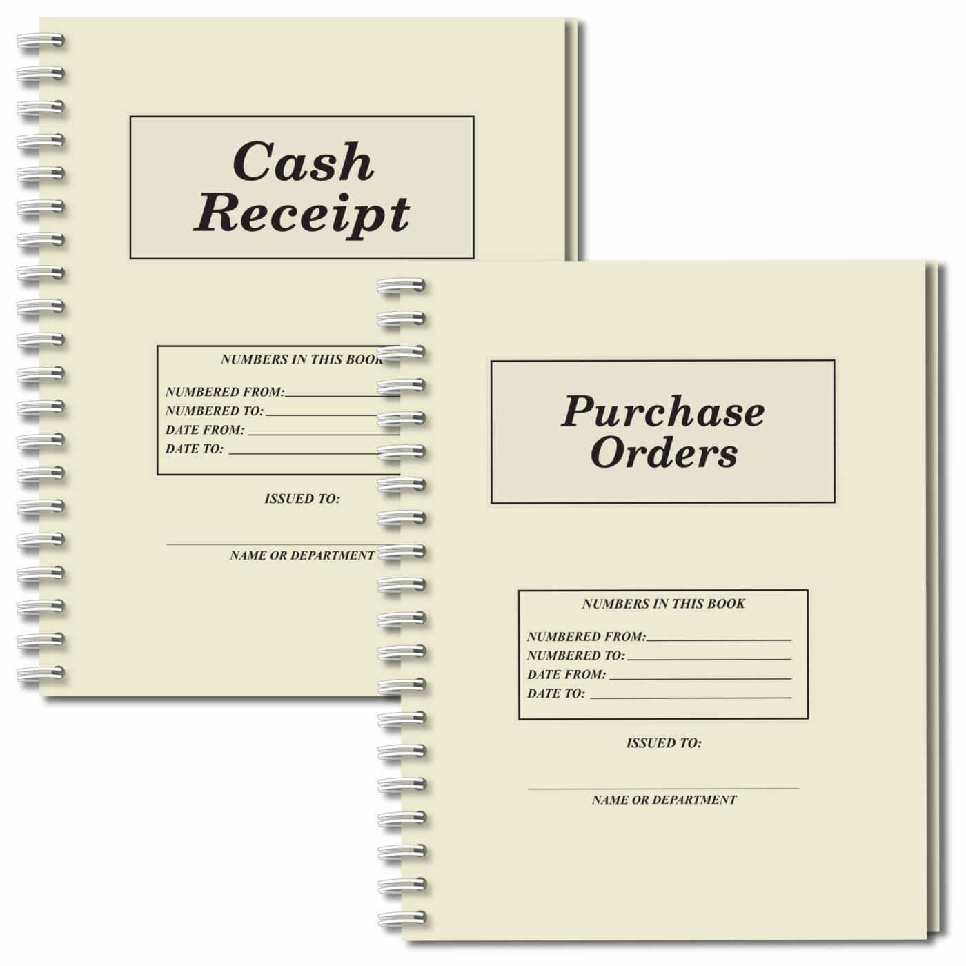 Cash Receipt & Purchase Order Books