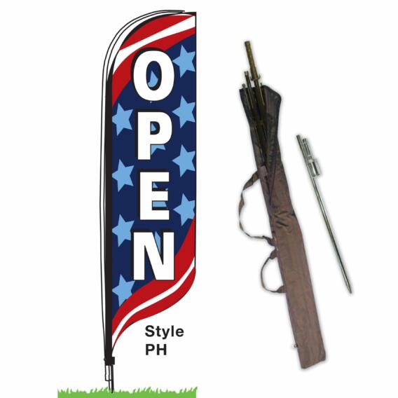 Complete Patriotic Tall Flag Kits auto dealer supply