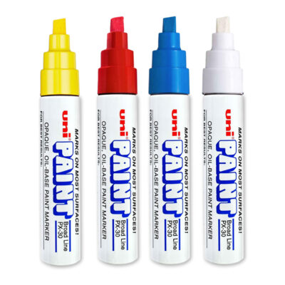 Oil based windshield paint markers in 4 colors.