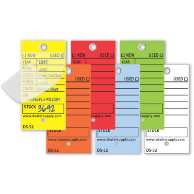 Copy-guard tags with smudge-proof mylar overlay.
