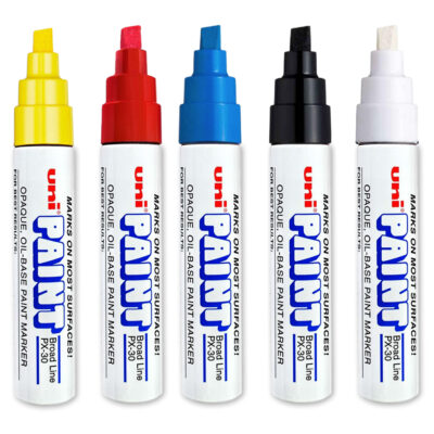 Oil based windshield paint markers in 4 colors.