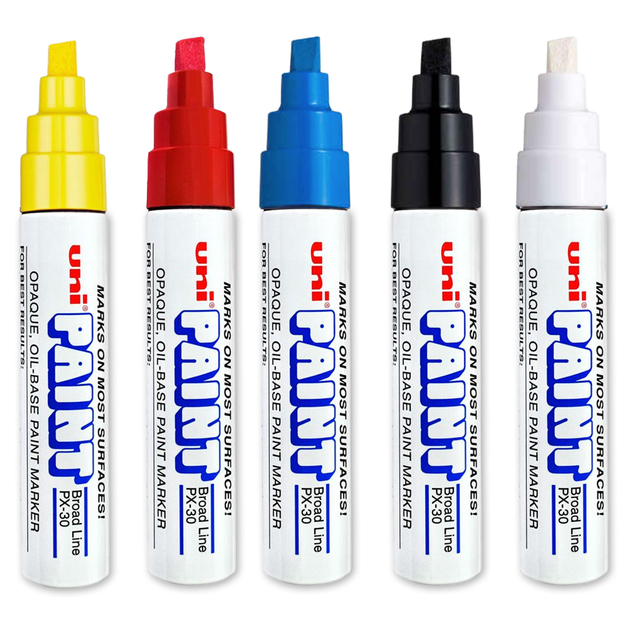Oil based windshield paint markers in 4 colors.