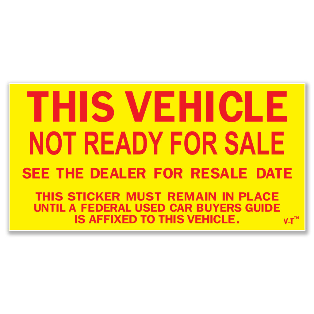 DS-83NR Not Ready For Sale Stickers