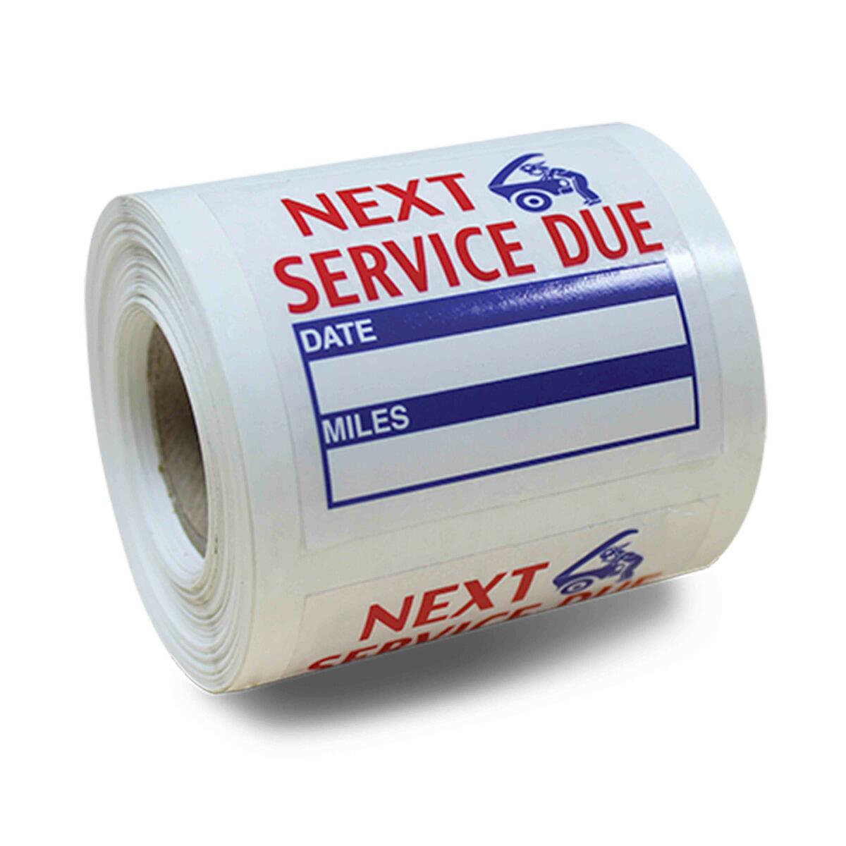 Service Reminder Sticker Roll auto dealer service