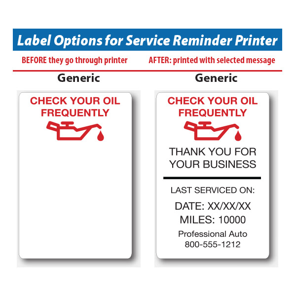 Service Reminder Labels