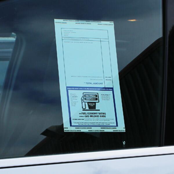 WIDE Vehicle Reconciliation Sticker
(Enlarged View)