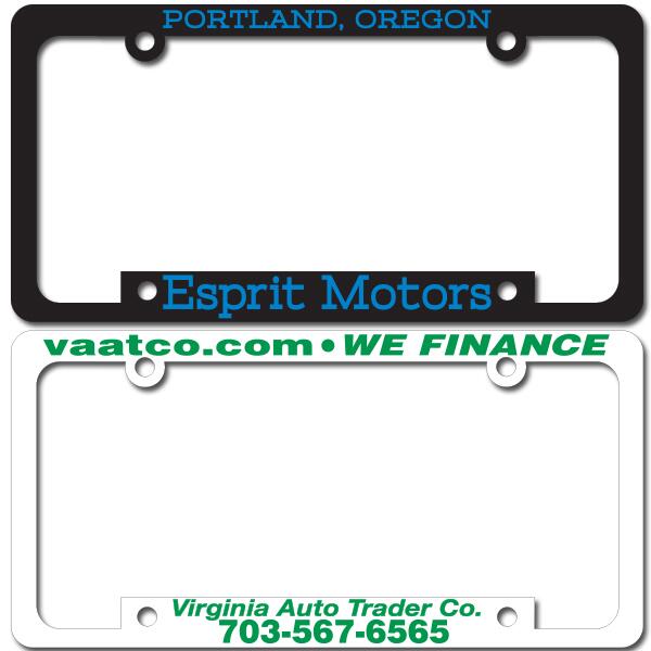 License Plate Frames Auto dealer supply