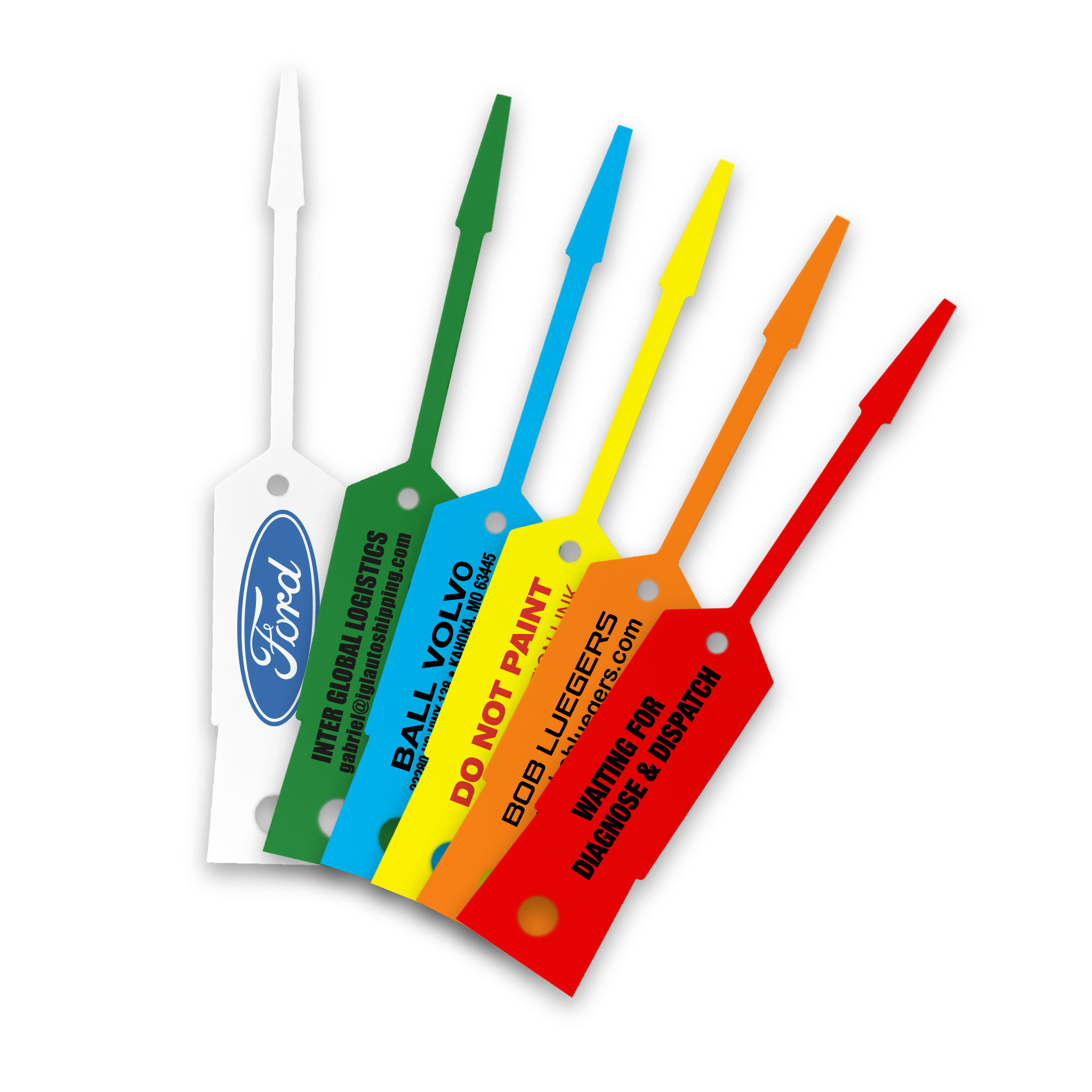 imprinted self-lock key tags in colorful options