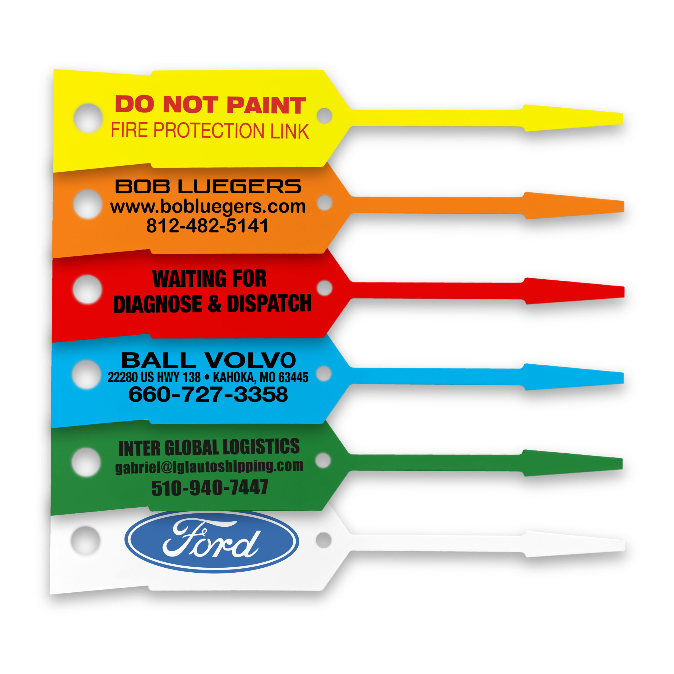imprinted self-lock key tags in colorful options
