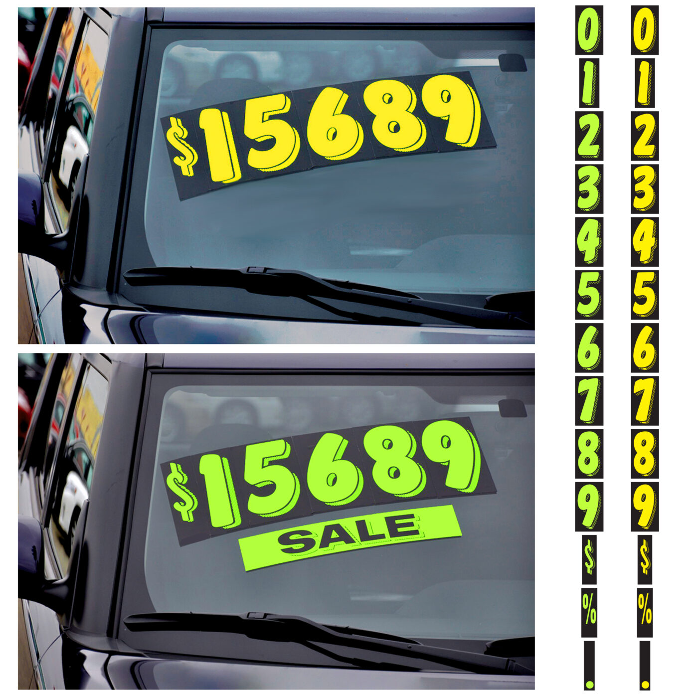 Vehicle Windshield Number Stickers - Image 2