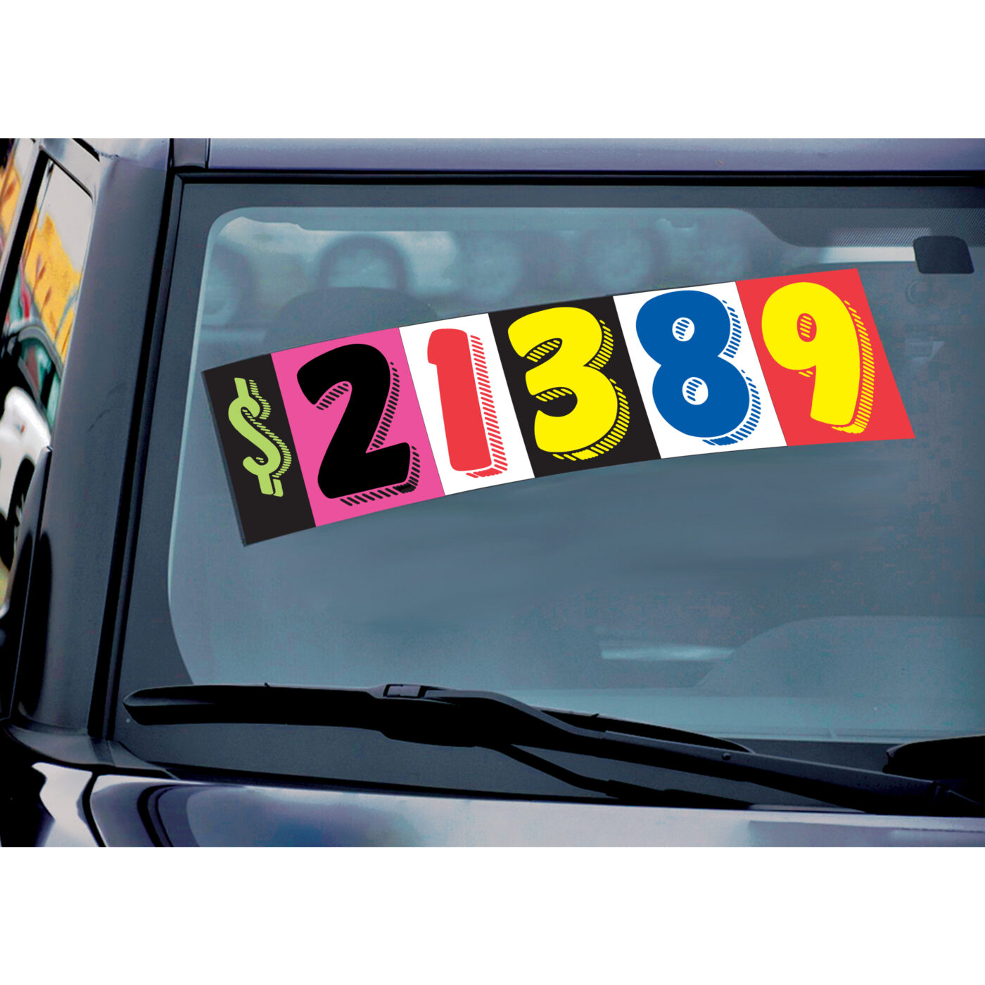 Vehicle Windshield Number Stickers - Image 3