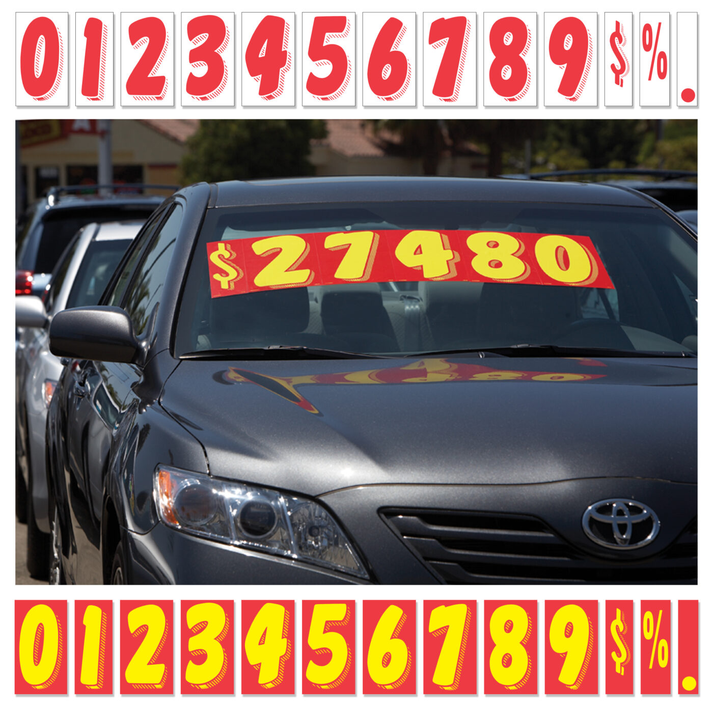 Vehicle Windshield Number Stickers - Image 5