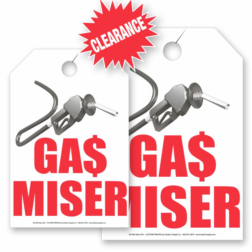 Gas Miser Hang Tags - Dealers Supply Company