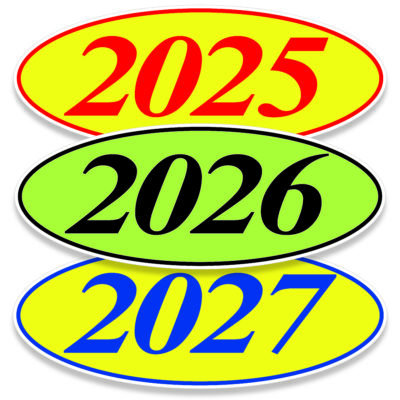 Oval Yearly Stickers